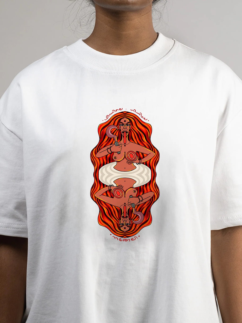 Nangeli Gender neutral Boxy Fit T-Shirt Buy Online Nangeli unisex Boxy Fit Tees| Nangeli Printed Boxy Fit T-Shirts