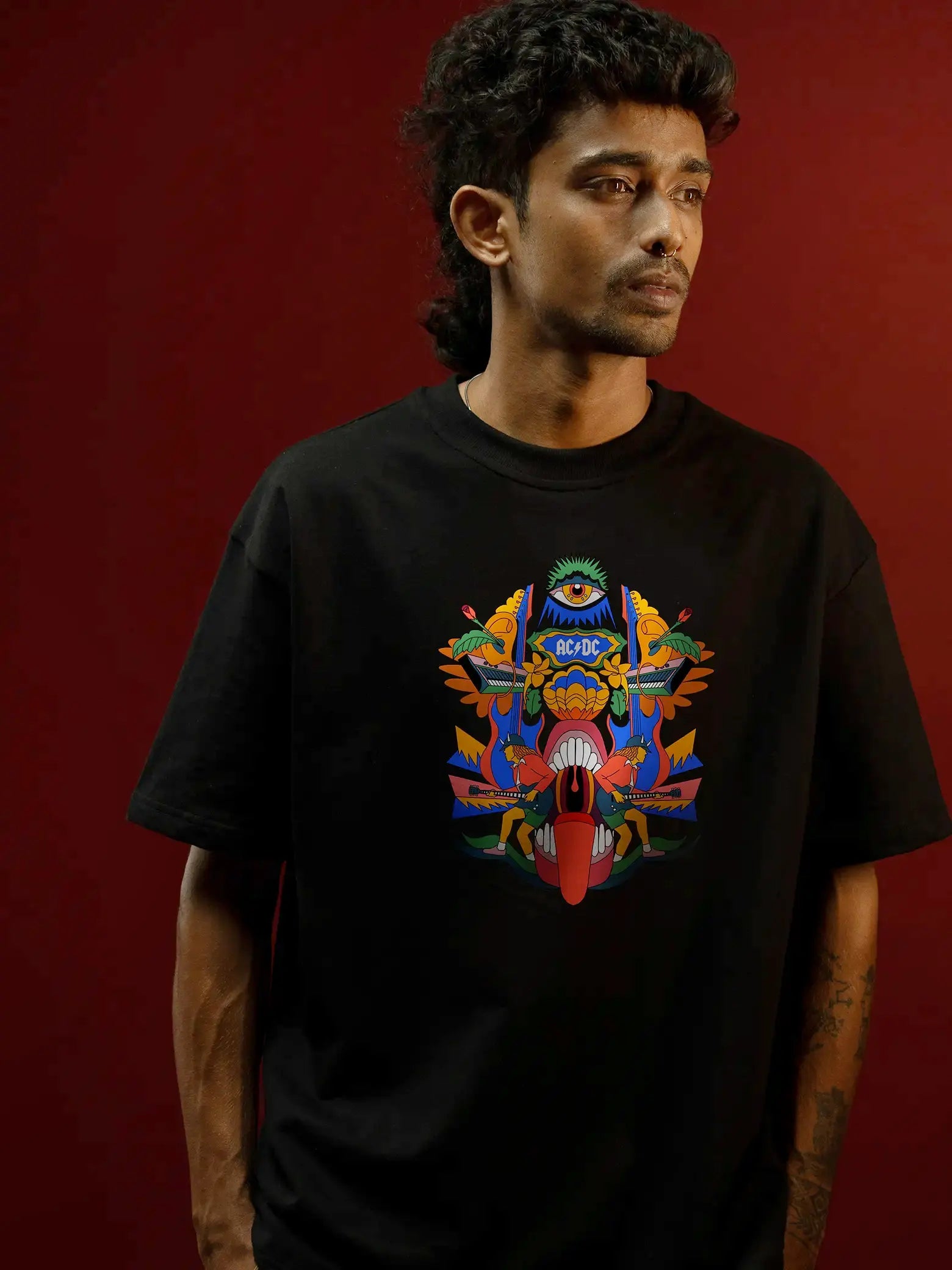 Buy AC DC gender neutral Boxy Fit T-Shirt | Buy Online AC DC Unisex ...