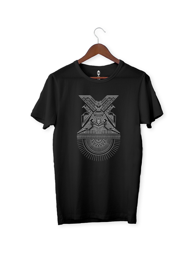 printed t shirts black birds 
