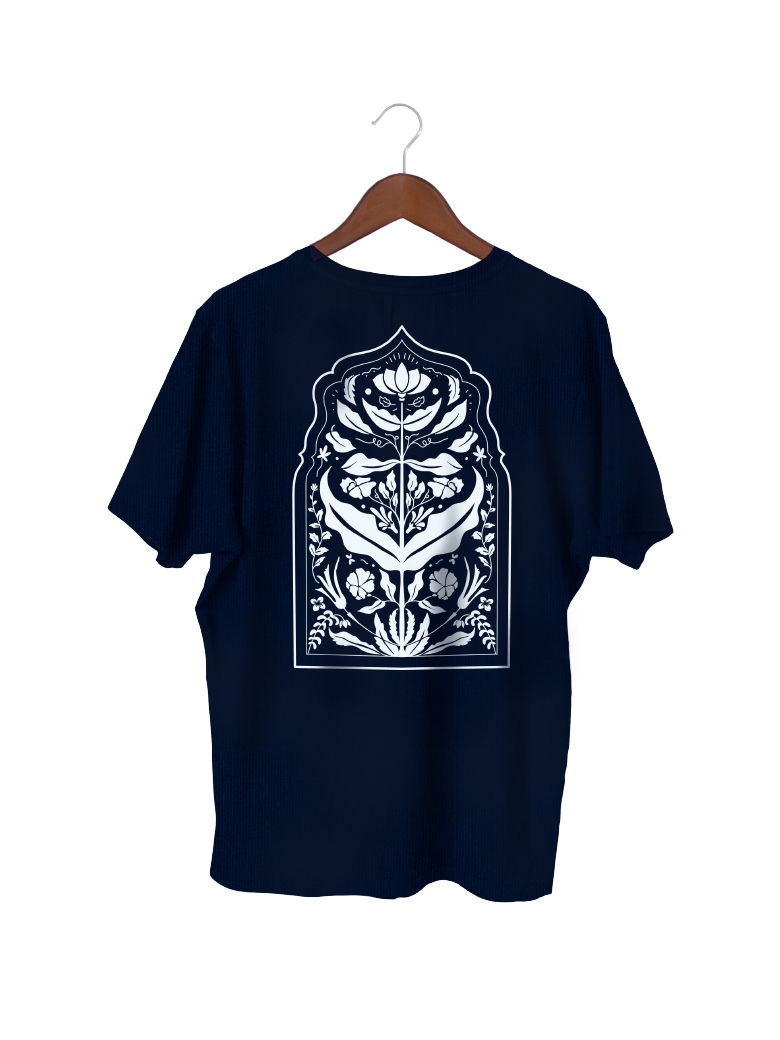 printed t shirt blue mughal 
